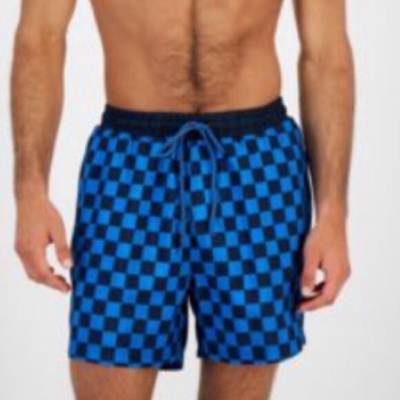 I.N.C. INTERNATIONAL CONCEPTS
INC Men's Zane Checkerboard 5" Swim Trunks, blue - Picture 3 of 7